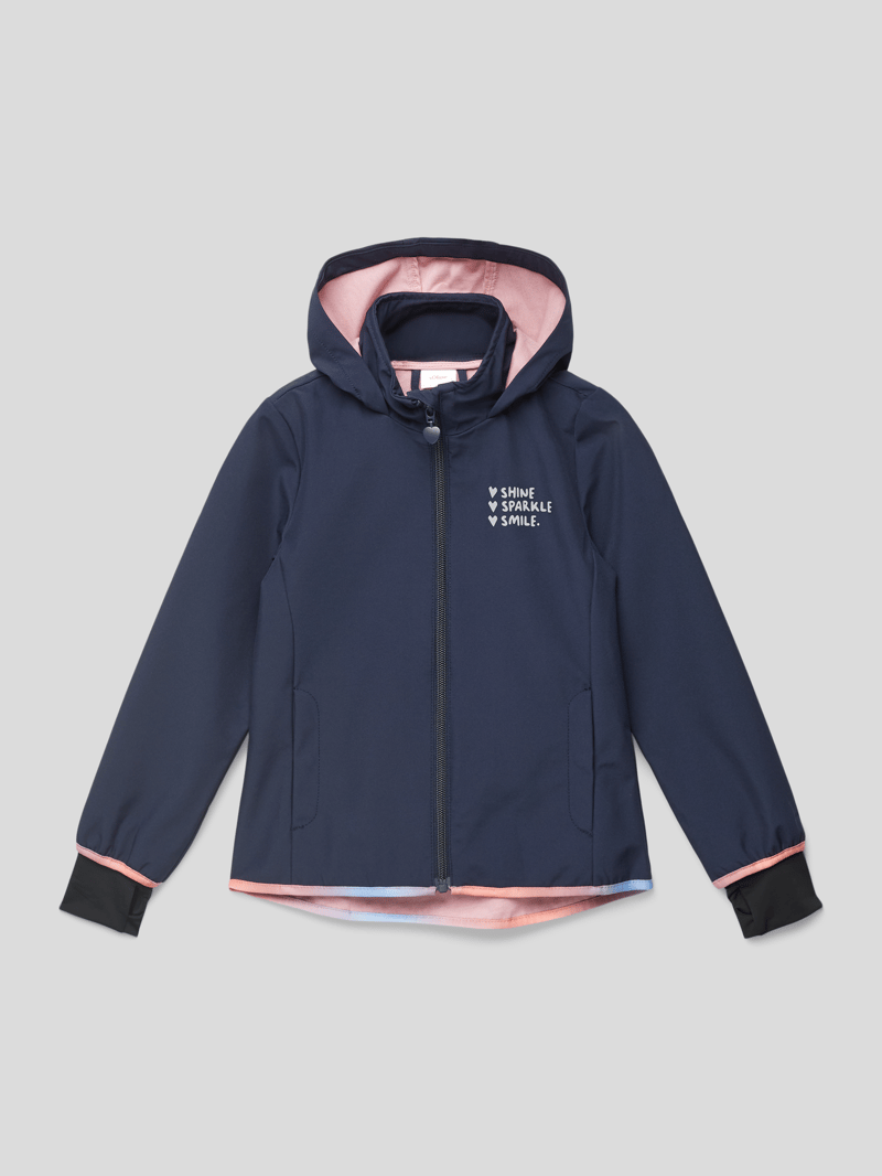 Jacke mit Statement-Print in marineblau