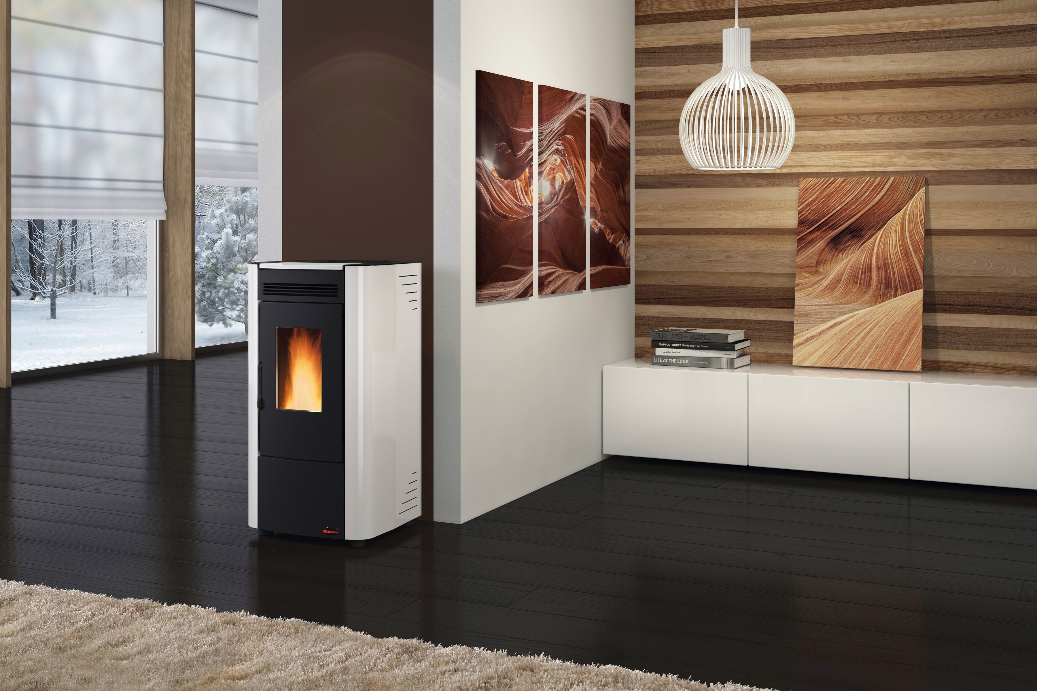 Extraflame Pelletofen Ketty, 6,5 kW, Zeitbrand, 290 W, 230 V
