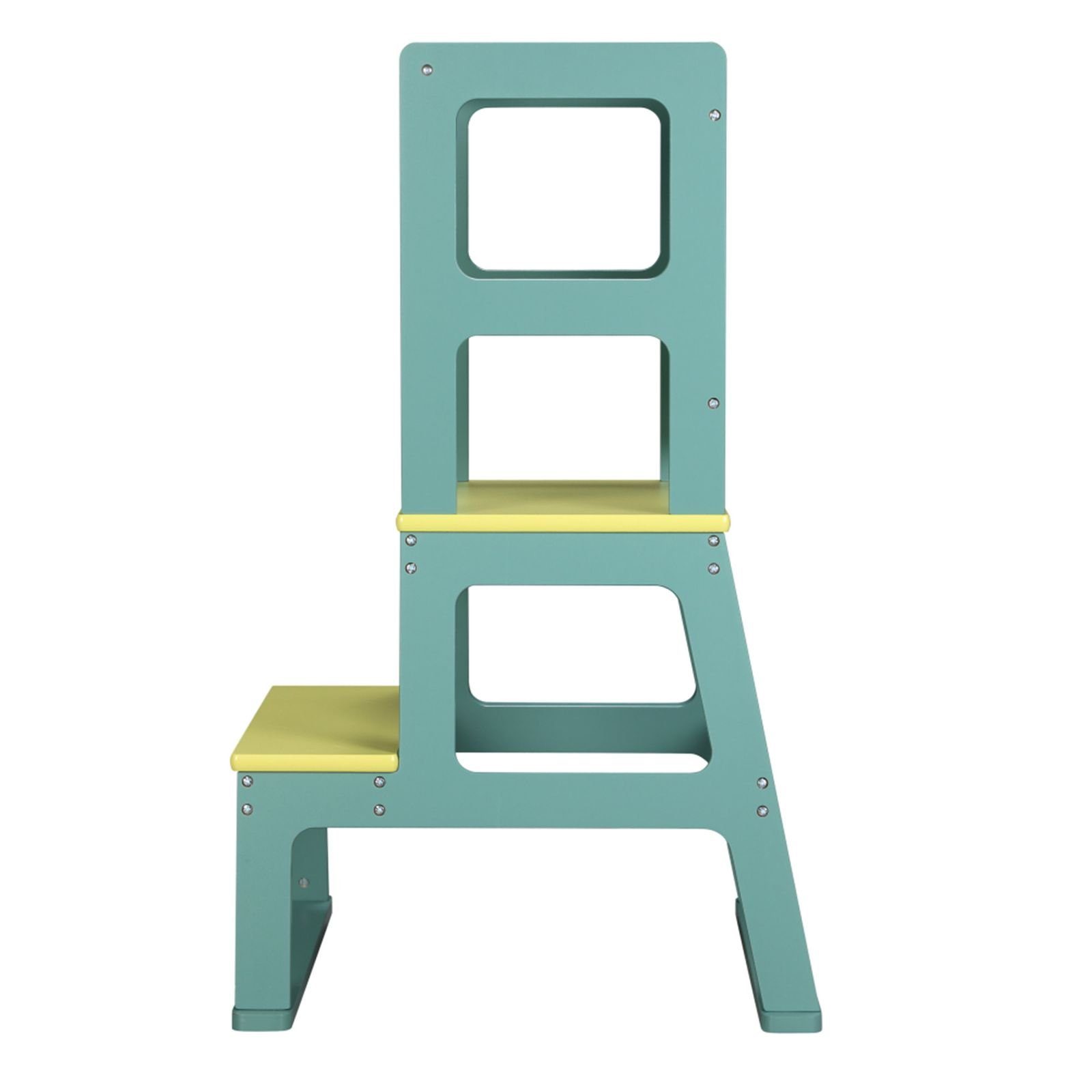 Baby Vivo Stehhilfe Lernturm aus Holz - Mit Tafel in Mint Grün