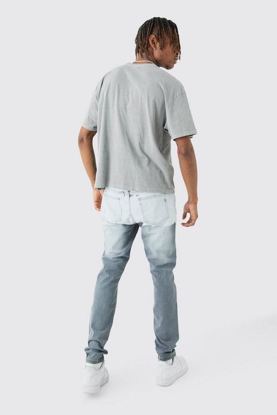 Tall dunkelblaue Stretch Skinny Jeans mit Farbeffekt