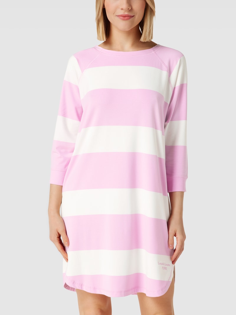 Nachthemd mit Streifenmuster Modell 'Pure' in rosa