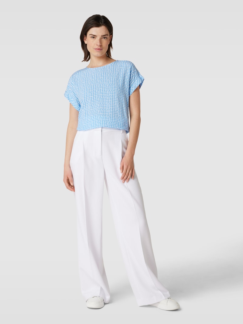 Blusenshirt mit Allover-Muster in blau