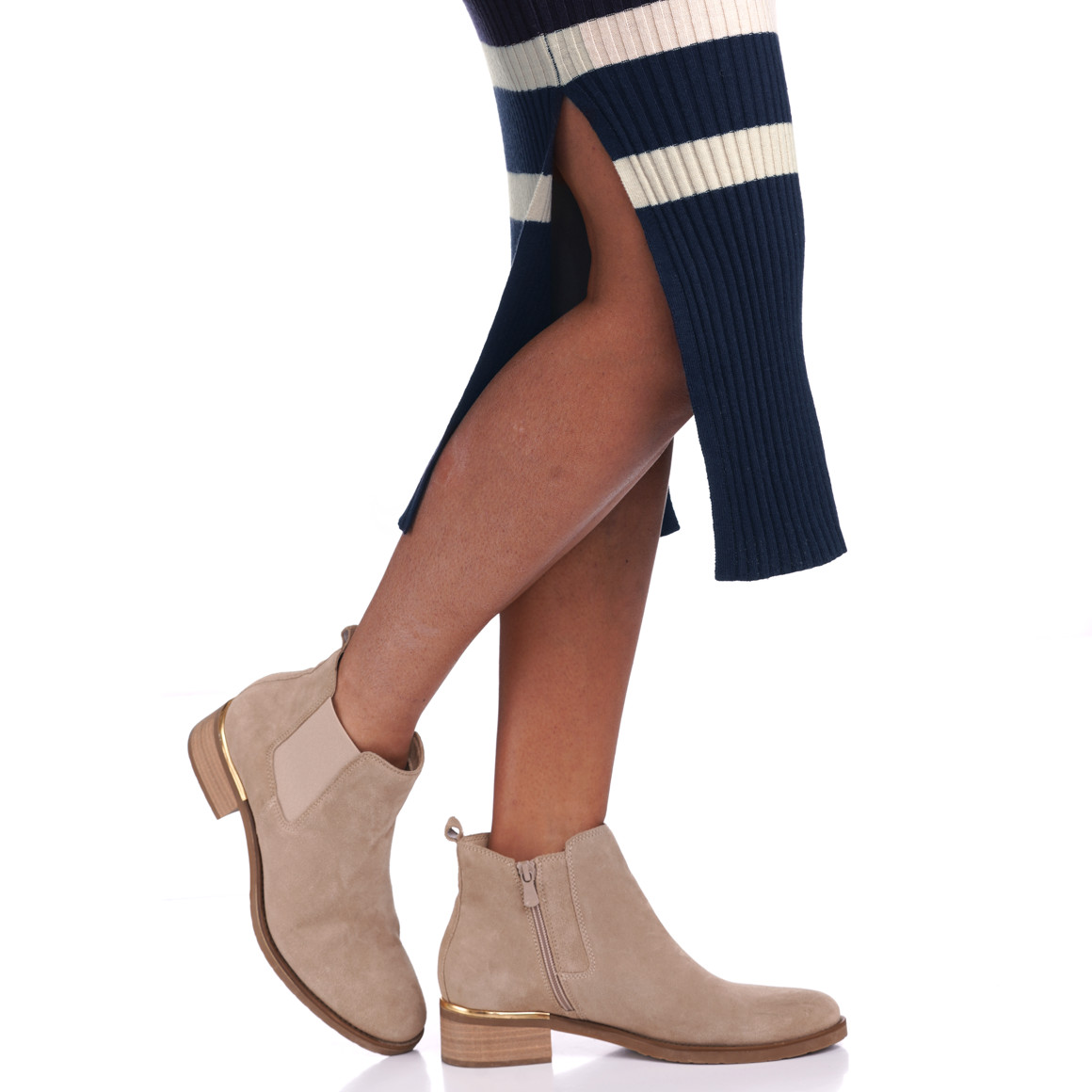 Damen Umstands-Strickkleid mit Streifen
