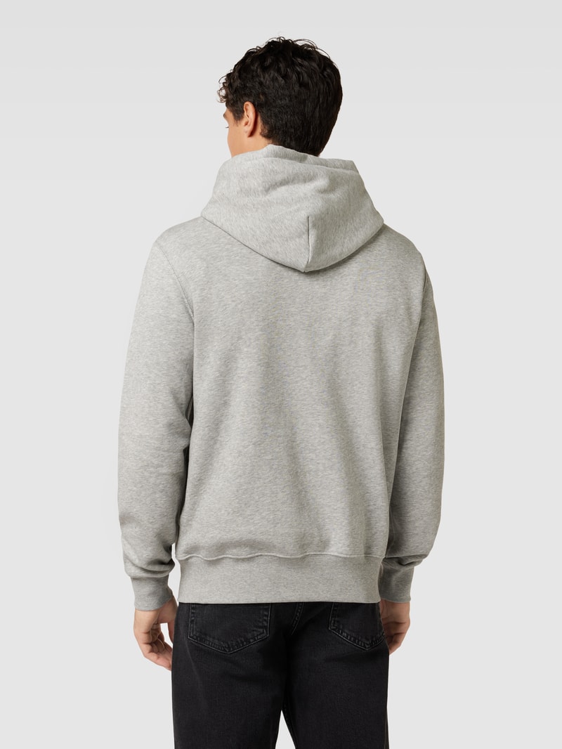 Hoodie mit Label-Print in hellgrau