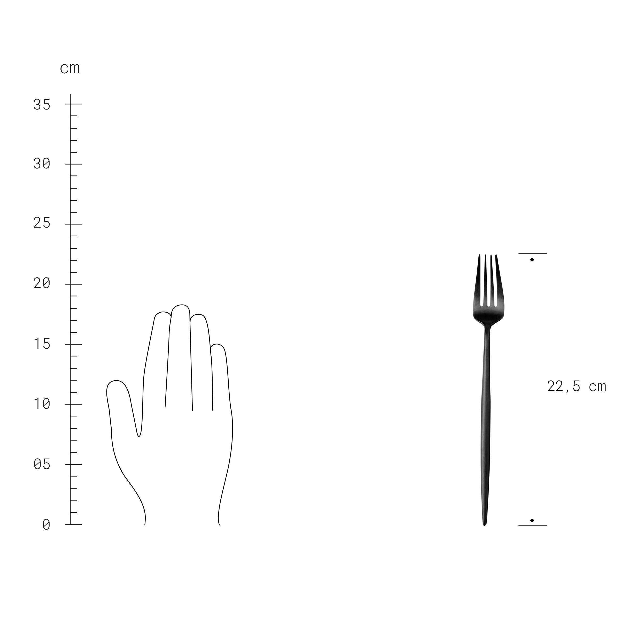 BUTLERS Besteck-Set STILETTO Besteck-Set 16-tlg. matt, 16-teiliges Besteck in Schwarz Matt aus Edelstahl