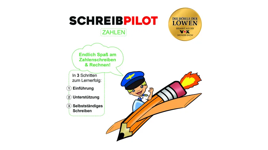 Schreibpilot - Zahlen, Lernheft inkl. Bleistift und Radiergummi