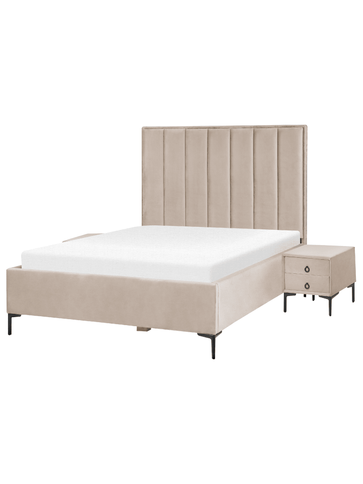 Beliani Schlafzimmer Set SEZANNE in Grau/Beige/Schwarz günstig kaufen onesize