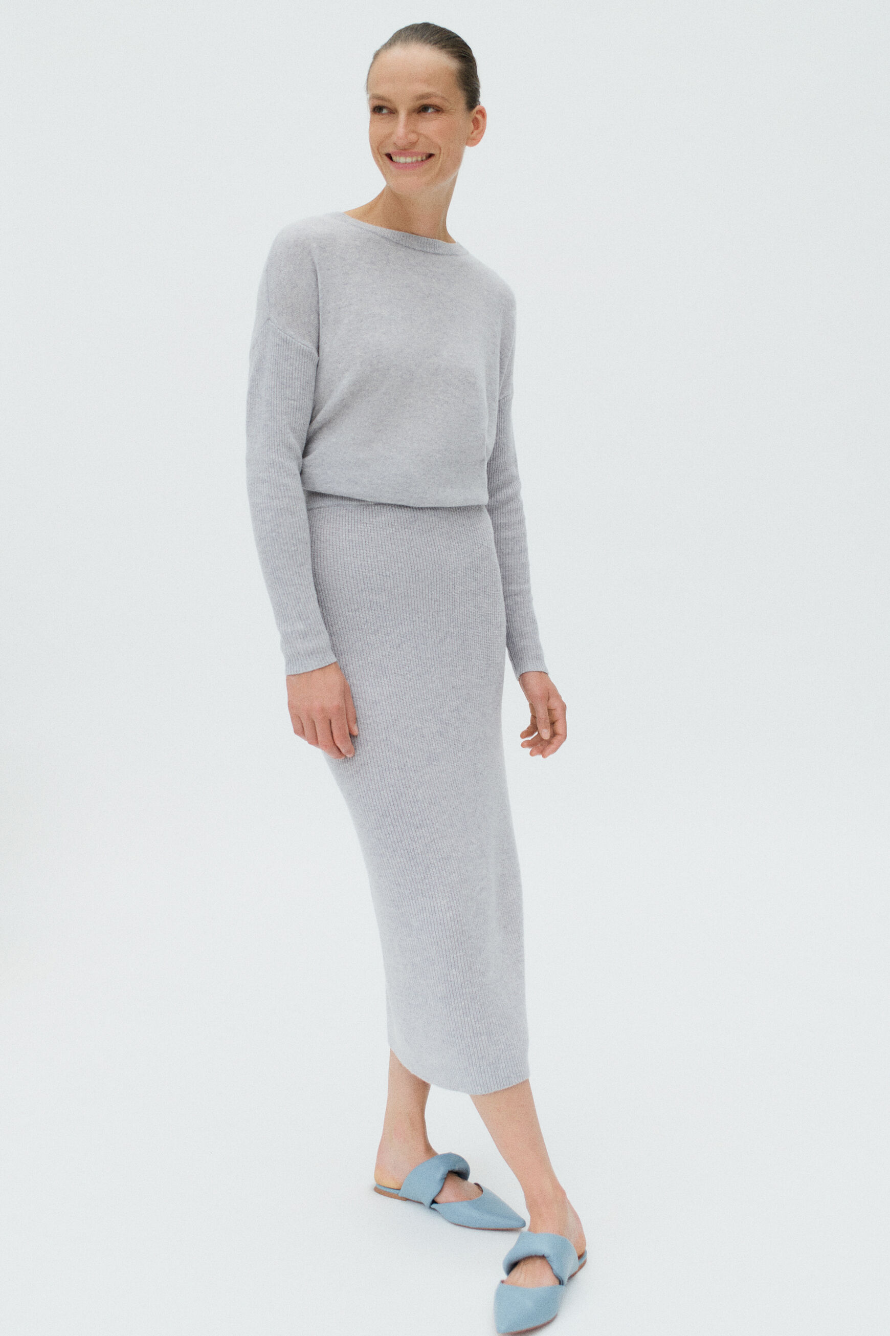 jupe gina gris clair femme