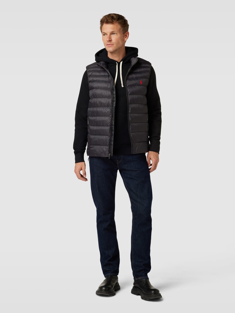 Hoodie mit Label-Stitching in schwarz