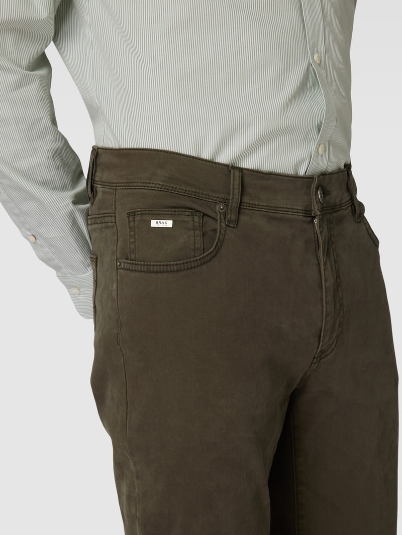Hose im 5-Pocket-Design Modell 'Cadiz' in olivgrün