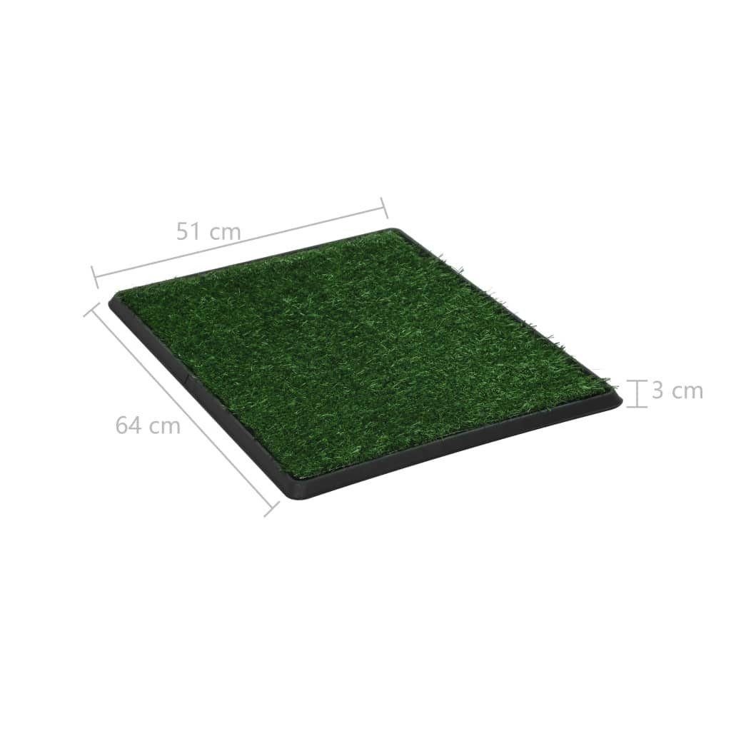 vidaXL Hundetoilette Haustiertoilette mit Tablett & Kunstrasen Grün 64x51x3 cm WC