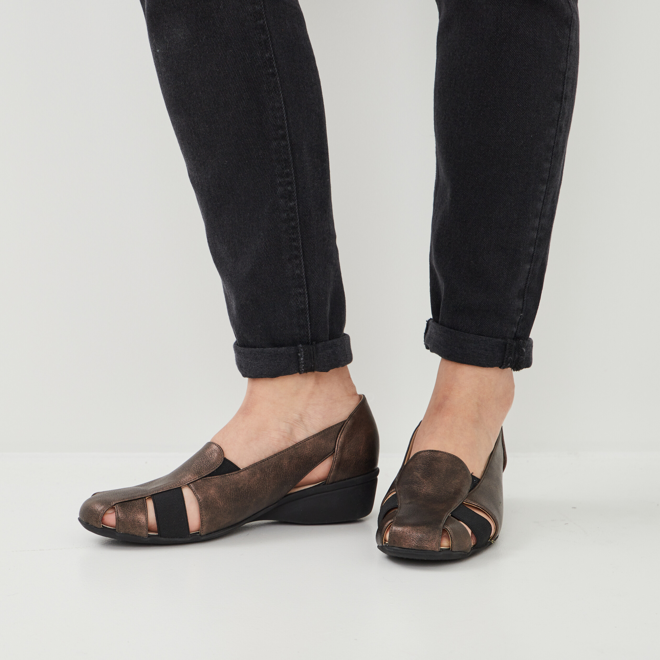 Ballerines pied large Confortissimo couleur cuivre femme | La Halle