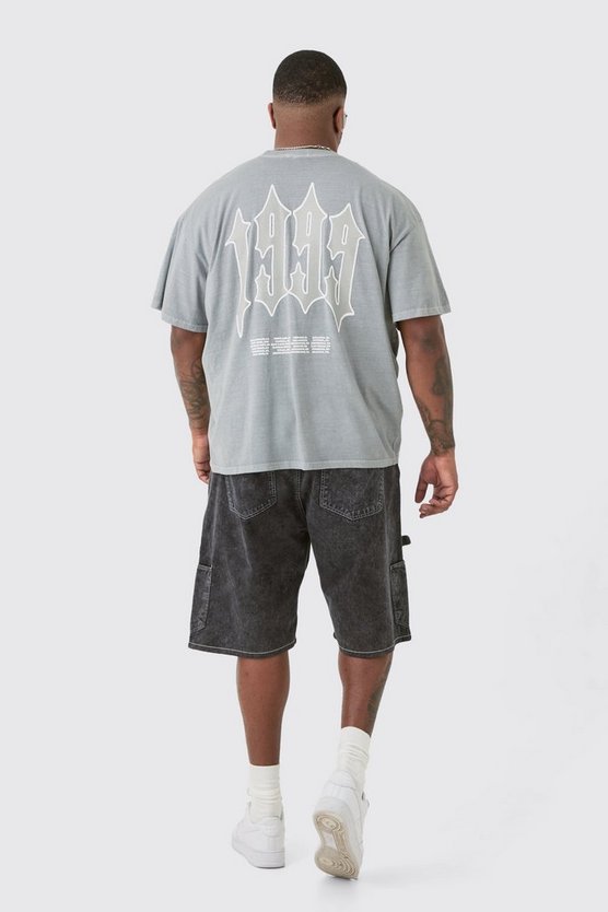 Plus graues T-Shirt mit 1999 Print