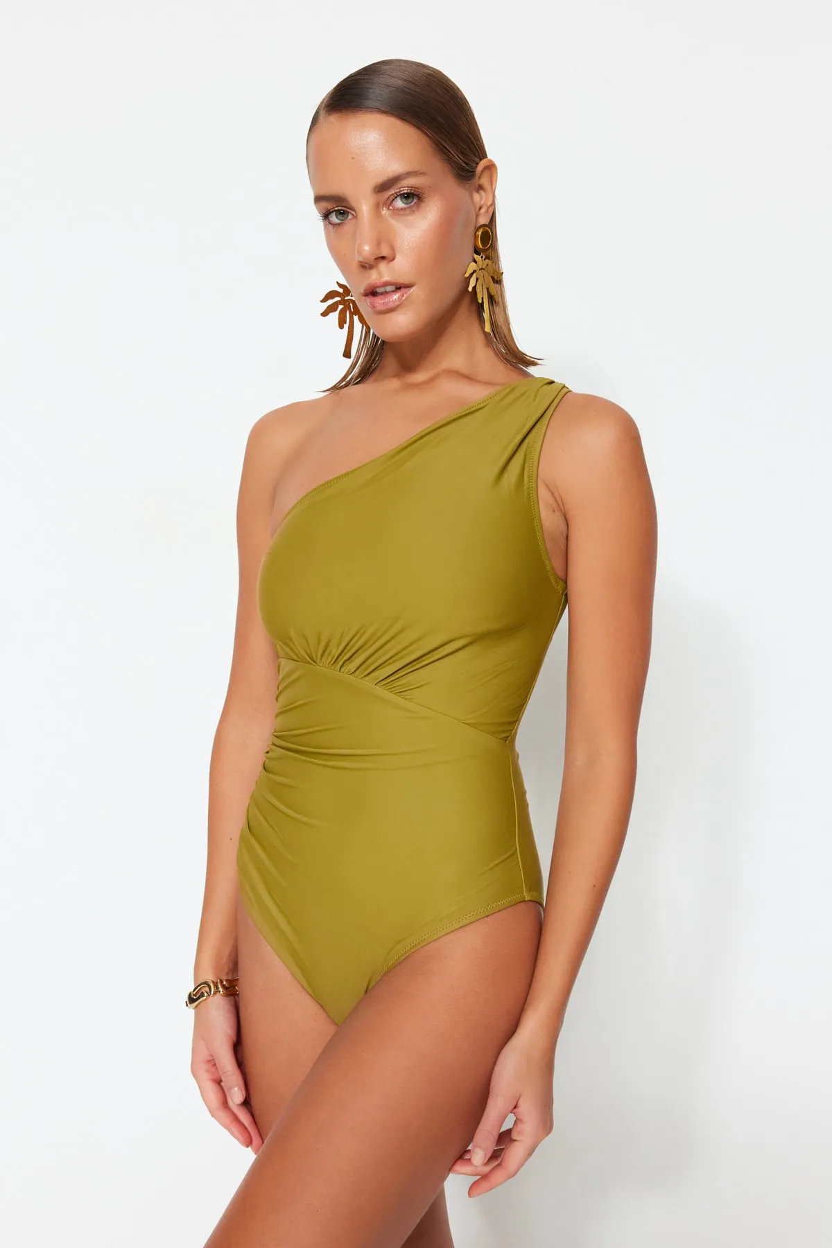 Trendyol Collection  Grüner Badeanzug mit Kordelzug TBESS21MA0143