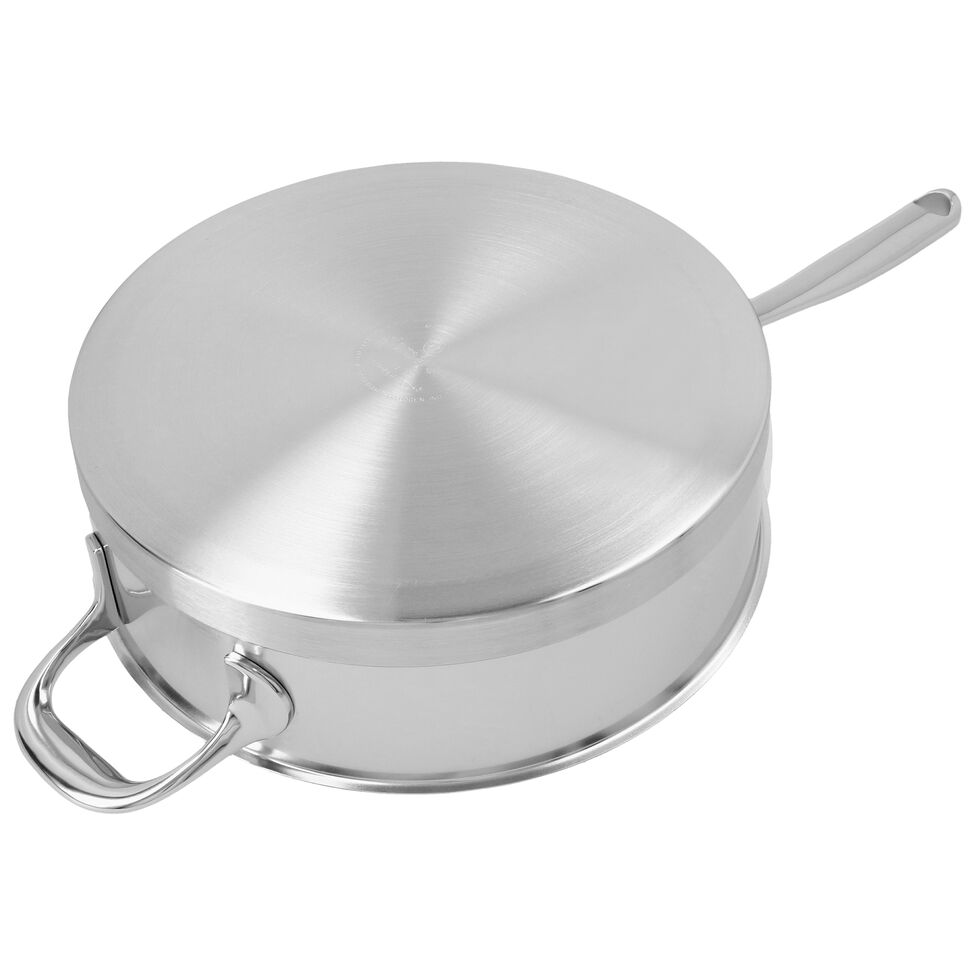Stieltopf mit Deckel, niedrig 24 cm, 18/10 Edelstahl