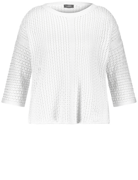 3/4 Arm Pullover aus Lochstrick