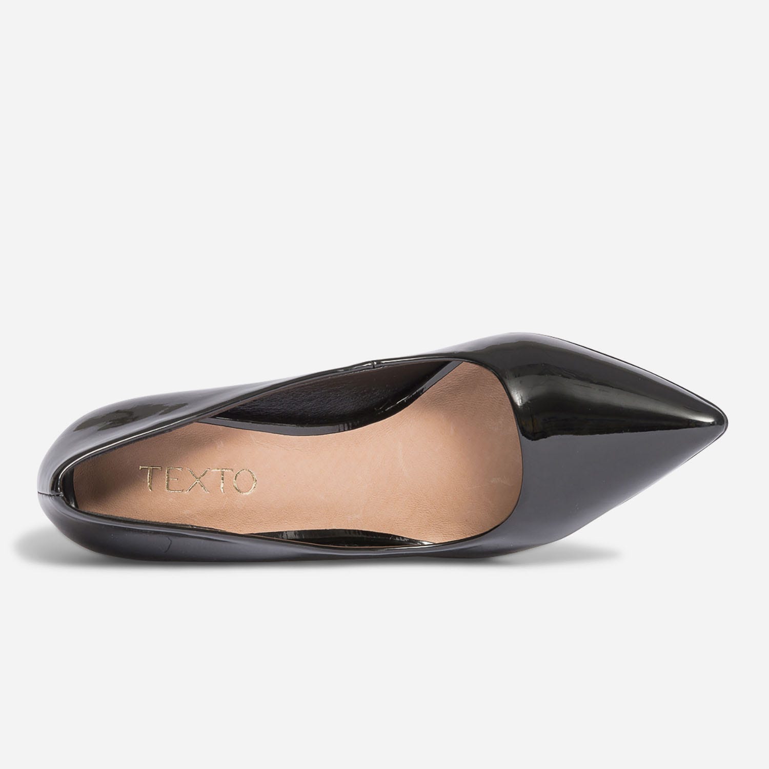 Stiletto TEXTO noir verni à talon miroir