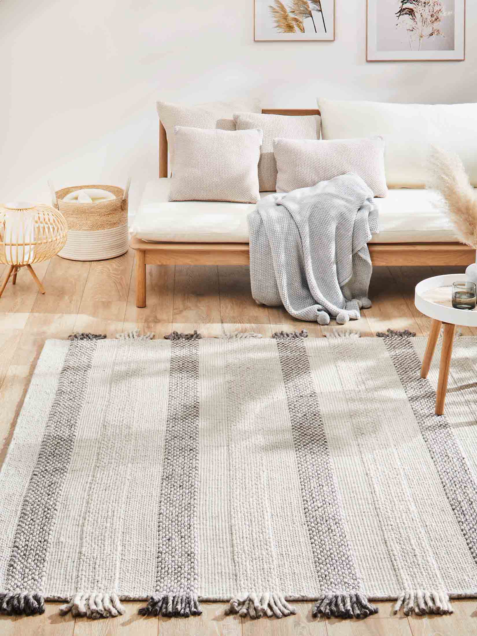 Finnbo Flachgewebe-Teppich, Ivory