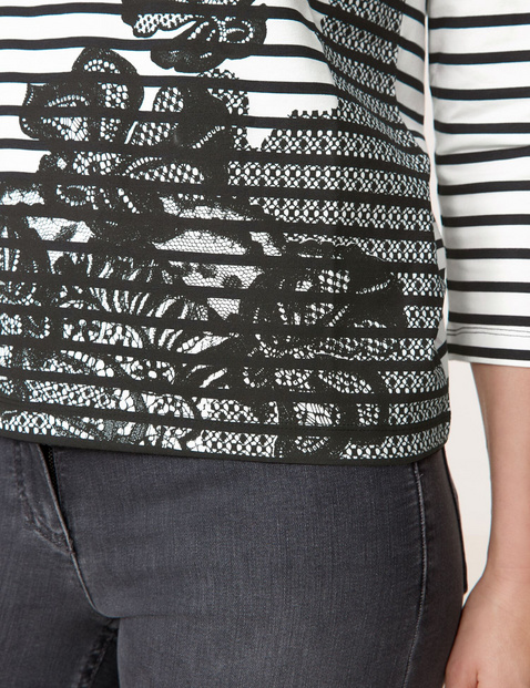 3/4 Arm Shirt mit floraler Spitze
