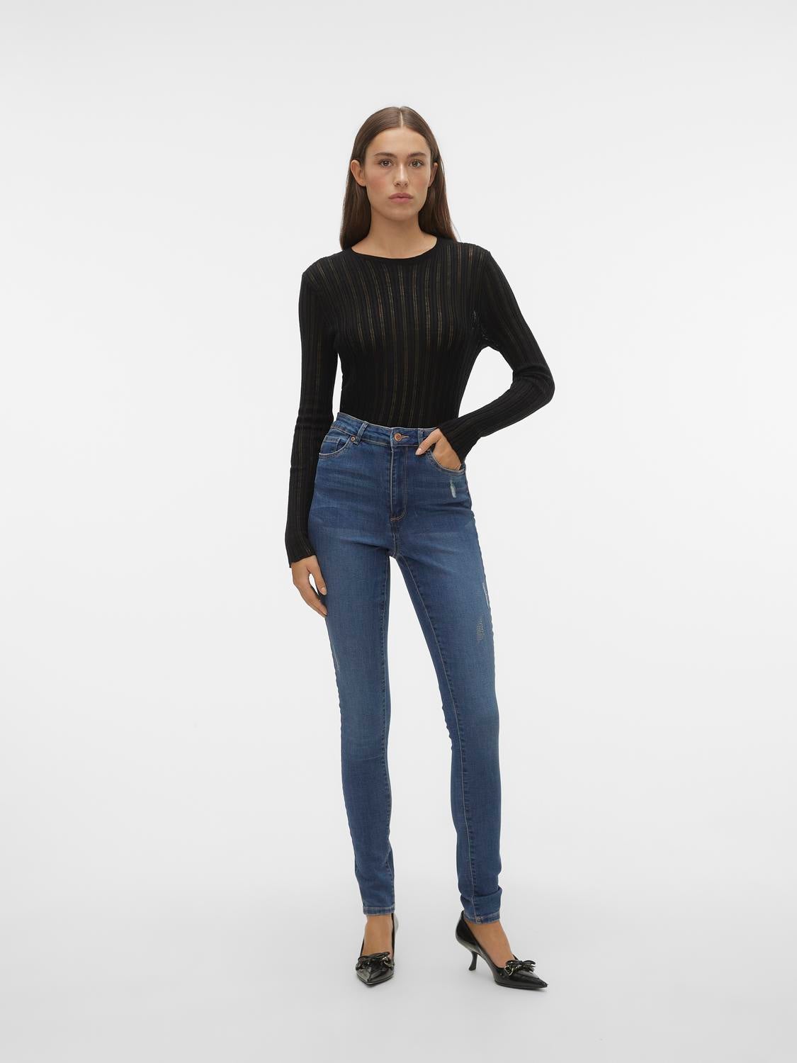 VMSOPHIA Hohe Taille Skinny Fit Jeans