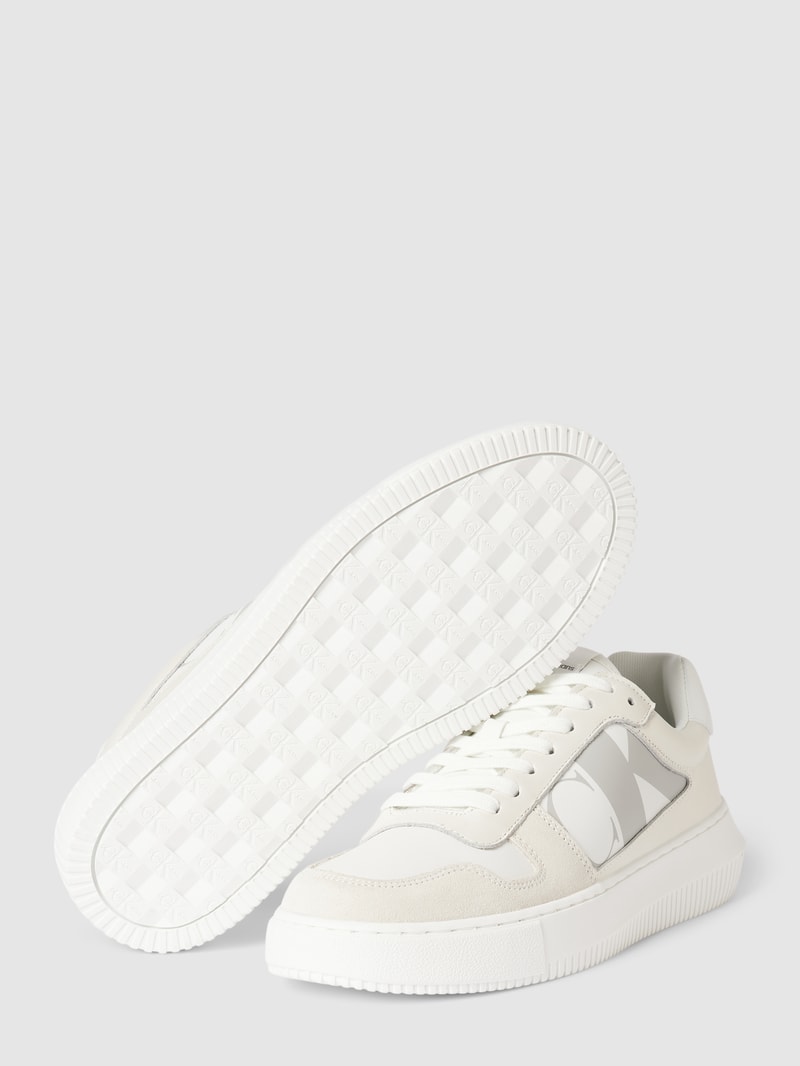 Sneaker aus Leder mit Label-Details Modell 'CHUNKY' in beige