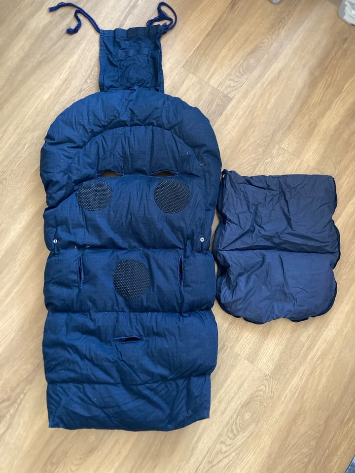 ARO ARTLÄNDER Kinder Daunen-Fußsack in Marine Pünktchen 100 cm günstig kaufen 90