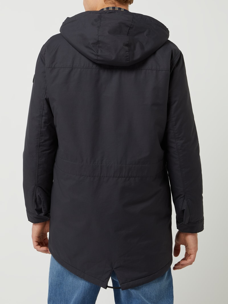 Parka mit gefütterter Kapuze in schwarz