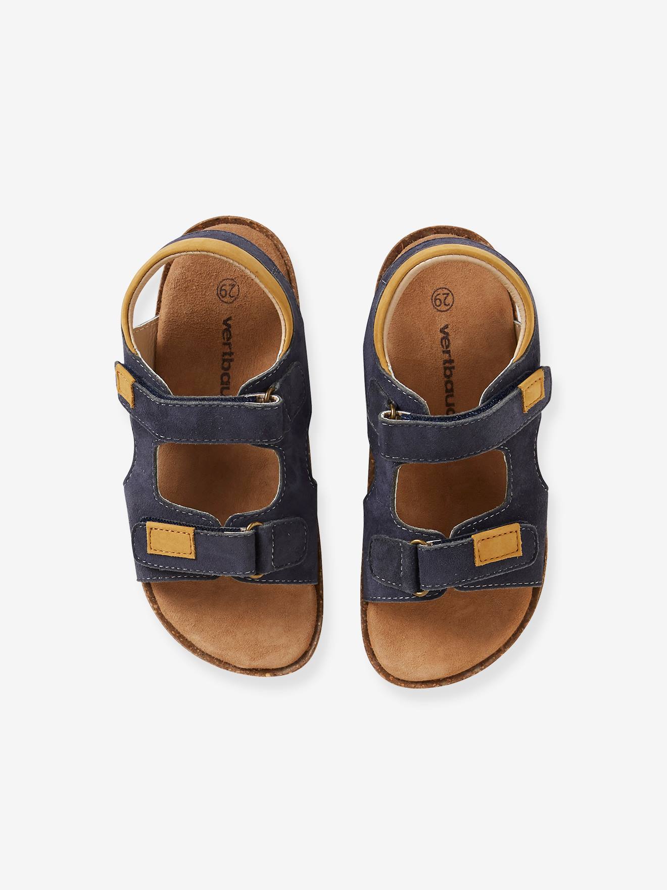 Sandales anatomiques cuir garçon taupe
