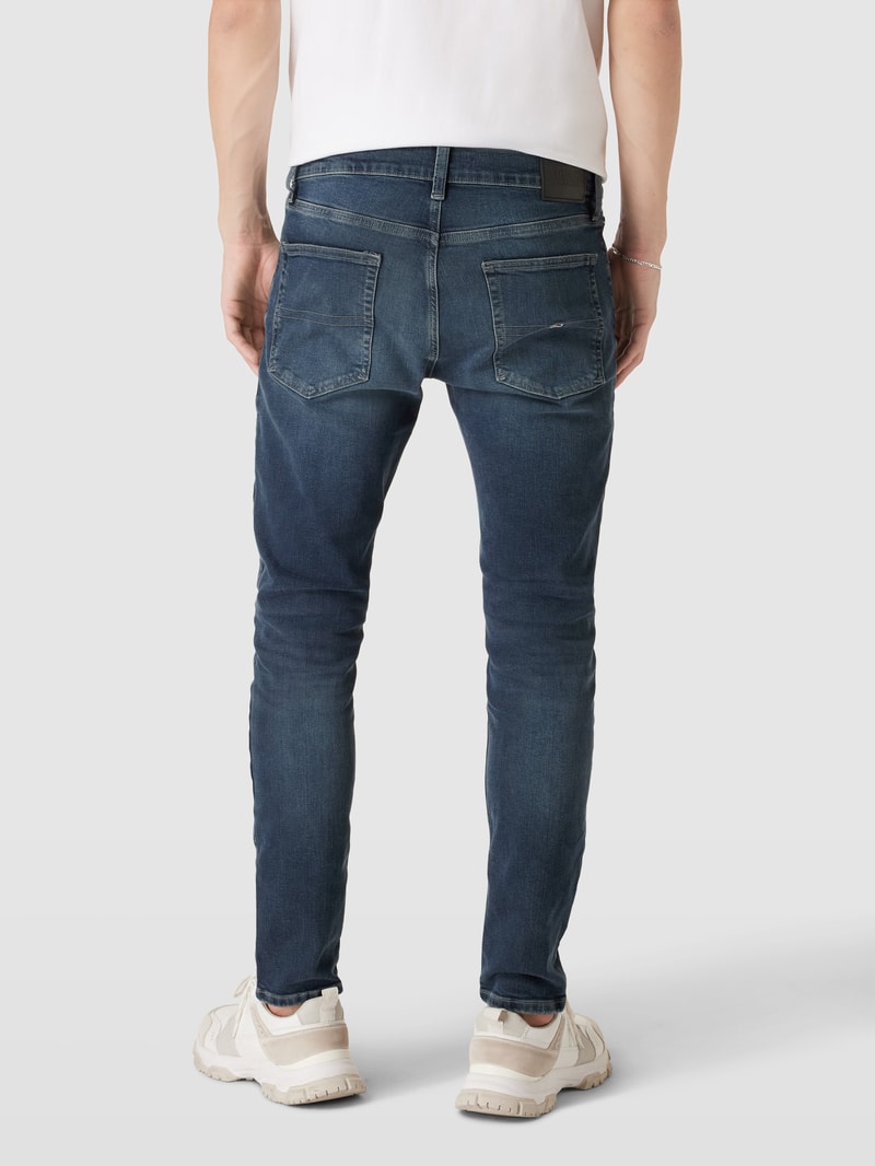 Slim Fit Jeans mit Label-Detail Modell 'AUSTIN' in schwarz