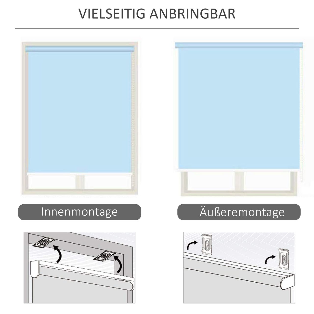 Outsunny Senkrechtmarkise Balkonmarkise Vertikalmarkise Windschutz Seitenrollo Sichtschutz mit Handkurbel Polyester Aluminium Cremeweiß 120 x 200 cm