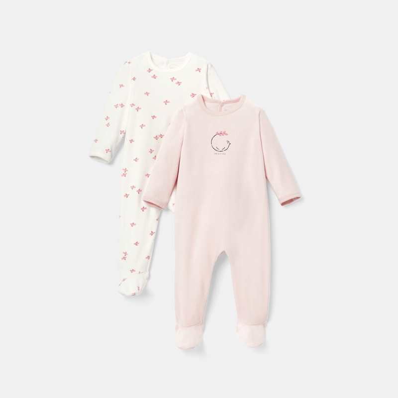 Dors-bien en velours (lot de 2) rose mixte Absorba