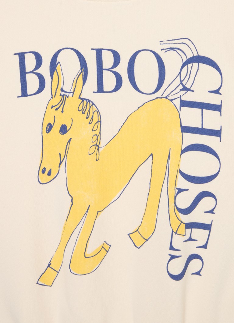 BOBO CHOOSES Wonder Horse -neulepusero luomupuuvillaa, jossa logopainatus