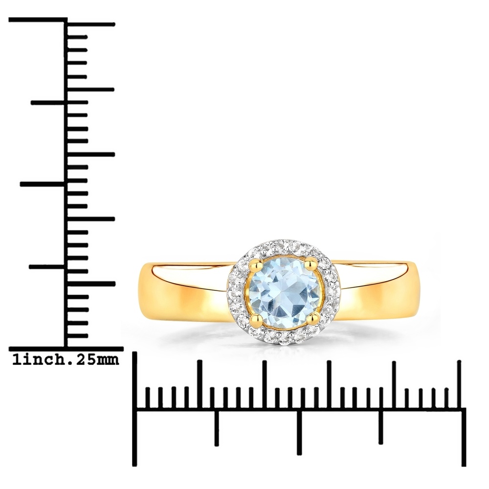 Rafaela Donata Bague Argent sterling Topaz bleu en Or jaune Bague