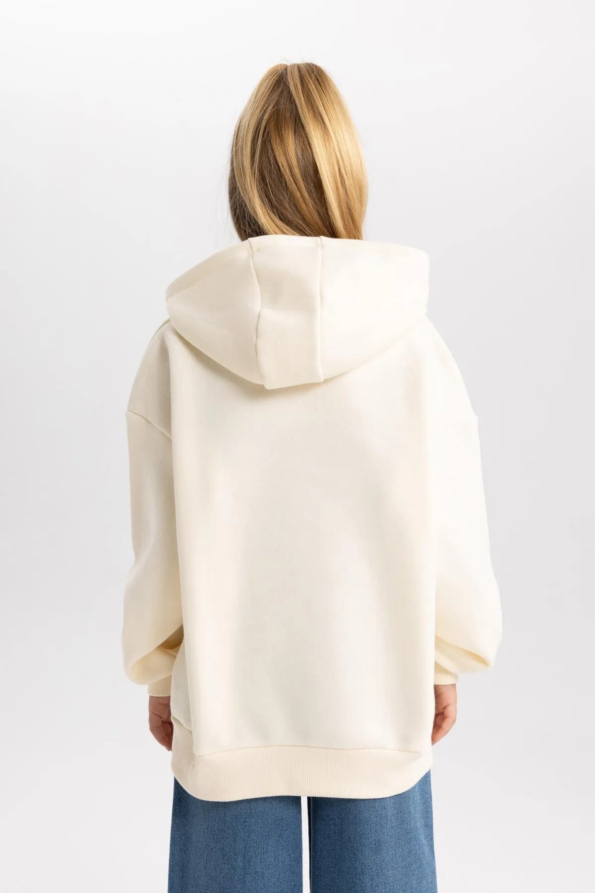DeFacto  Dickes Kapuzen-Sweatshirt für Mädchen in Oversize-Passform mit weicher, flauschiger Innenseite
