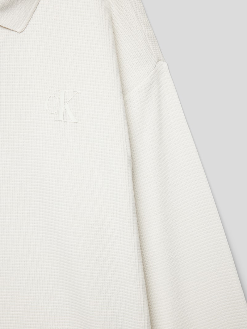 Longsleeve mit Polokragen in ecru