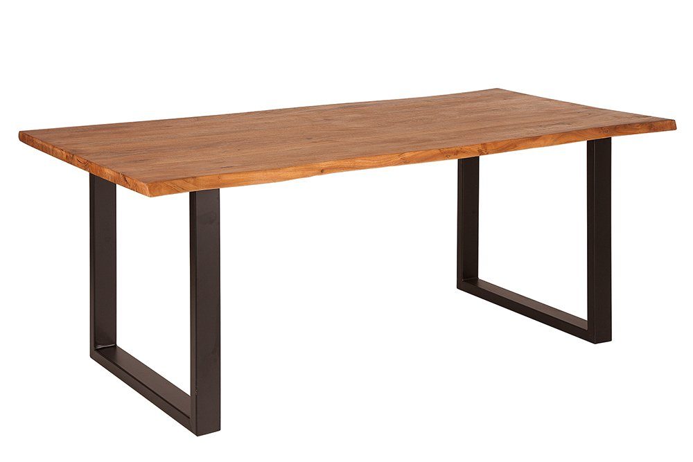 riess-ambiente Baumkantentisch MAMMUT 160cm natur / schwarz (Einzelartikel, 1-St), Massivholz · Stahl · Kufen · 3,5cm Platte · Esszimmer · Industrial