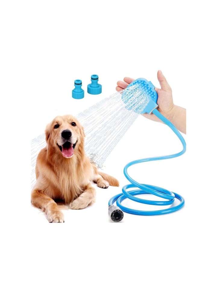 COFI 1453 Duschkopf für Hunde mit Silikonhandschuh Sprühkopf Brause in Blau günstig kaufen onesize