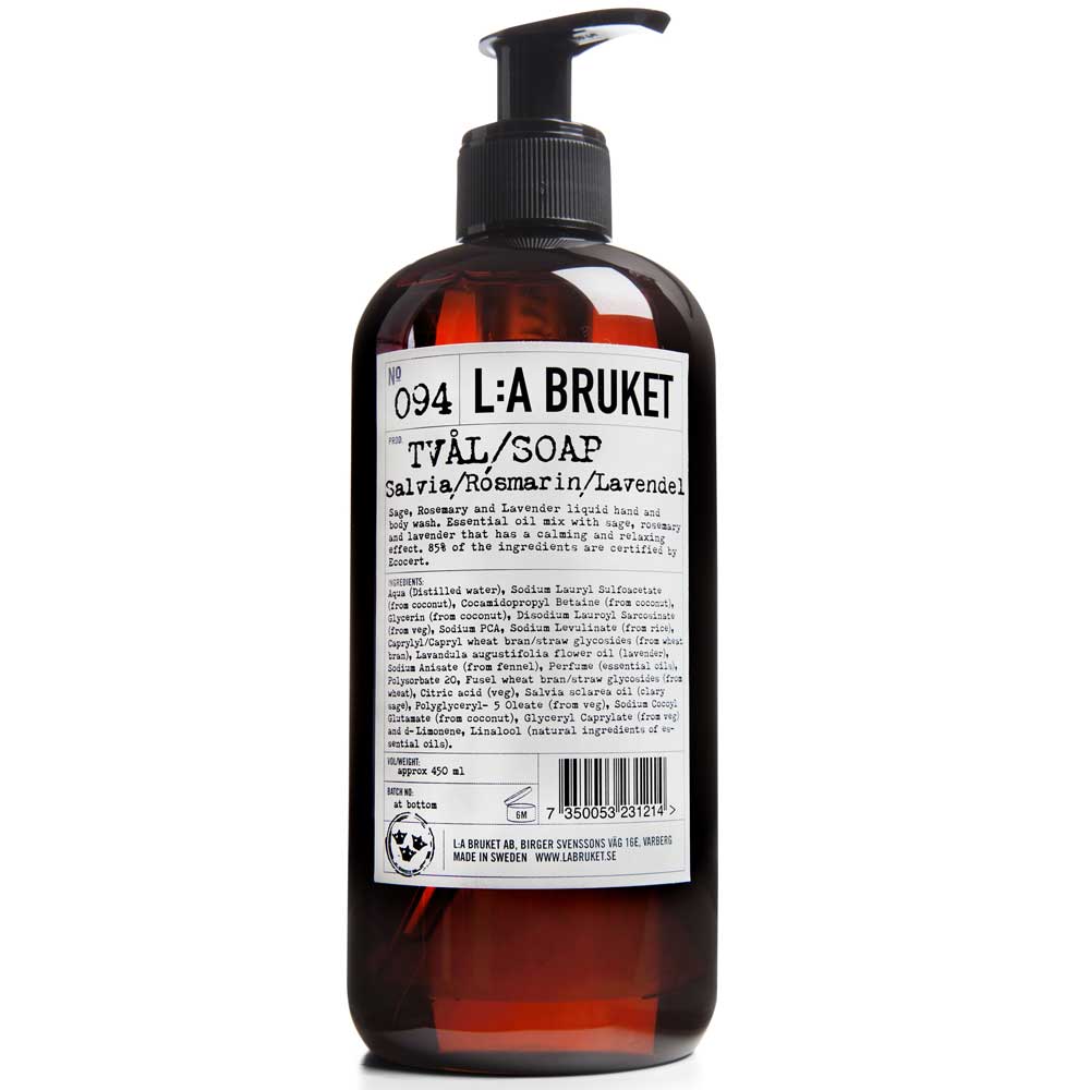 L:A BRUKET No. 94 Liquid Soap Salbei/Rosmarin/Lavendel 450 ml