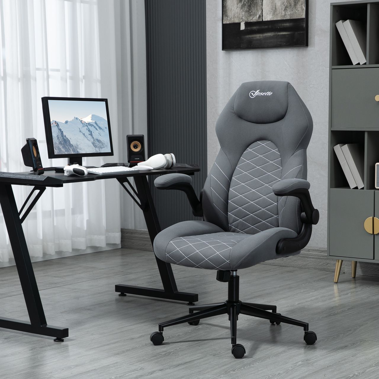Vinsetto Bürostuhl Ergonomisch Schreibtischstuhl, Computerstuhl mit Wippfunktion