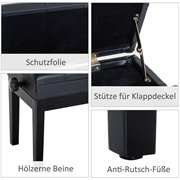 HOMCOM Klavierhocker Klavierbank Klavier Bank Schminkhocker Hocker mit Stauraum höhenverstellbar