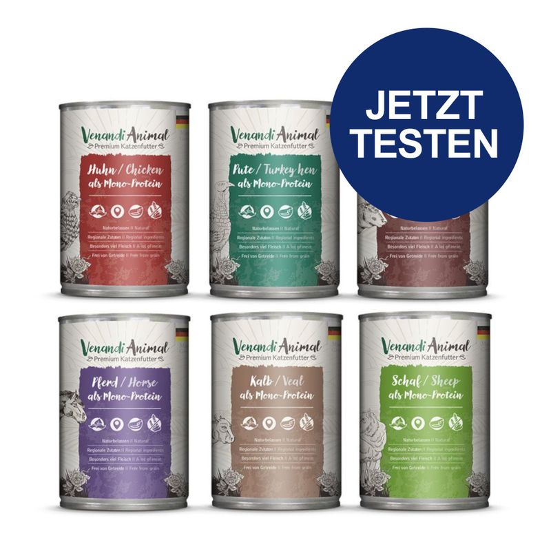 Probierpaket Venandi Animal 6 x 400 g zu TOP-Preisen | bitiba %