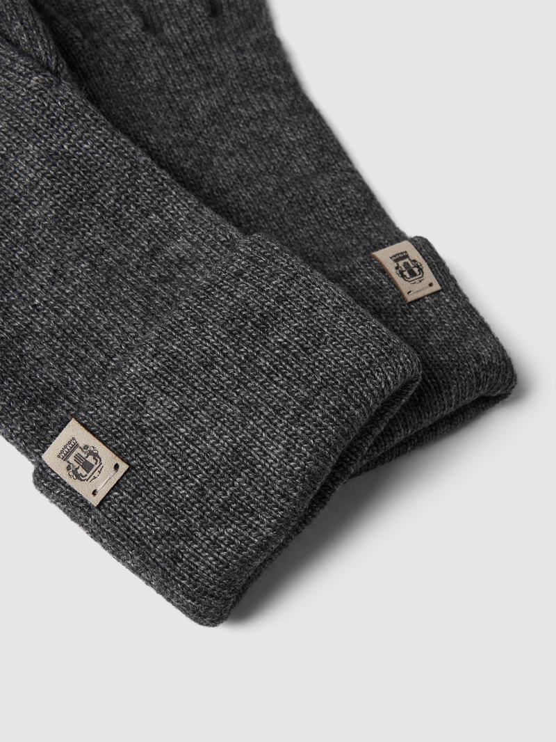Handschuhe mit Label-Detail in anthrazit