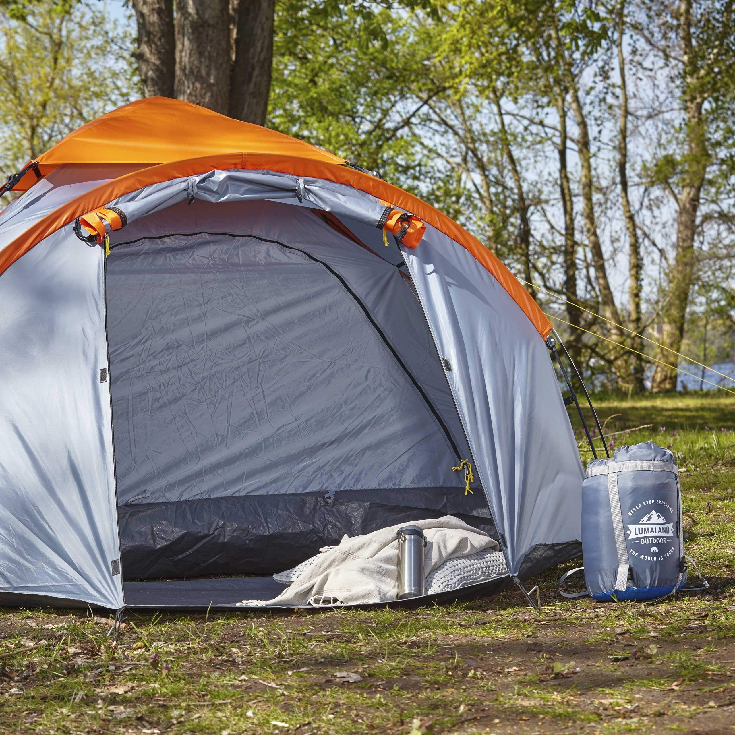 Lumaland Wurfzelt Pop Up Familienzelt Quick Up Aufbau in weniger als 2 Minuten, Personen: 3, wasserdicht Camping 220x220x130