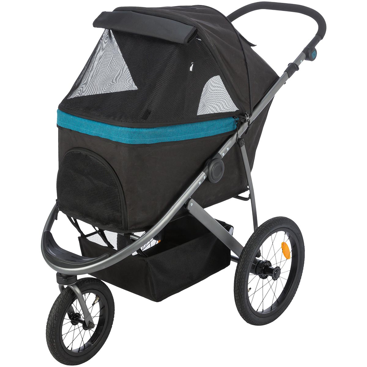 Trixie Buggy schwarz/petrol 60 × 112 × 120 cm - bis 12,5 kg