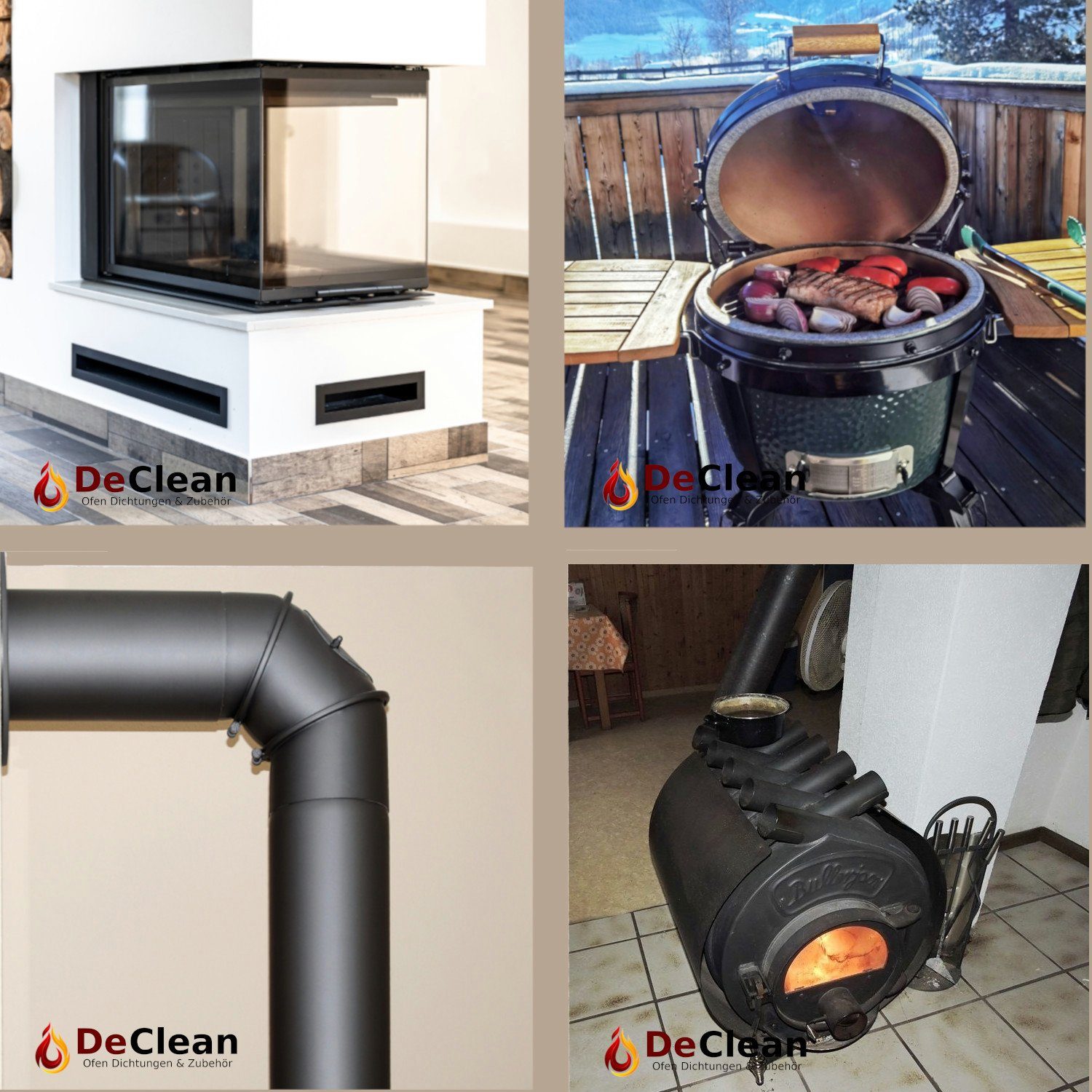 DeClean Türdichtband DeClean Dichtschnur für Kaminofen mit Kleber, Kamin Dichtband