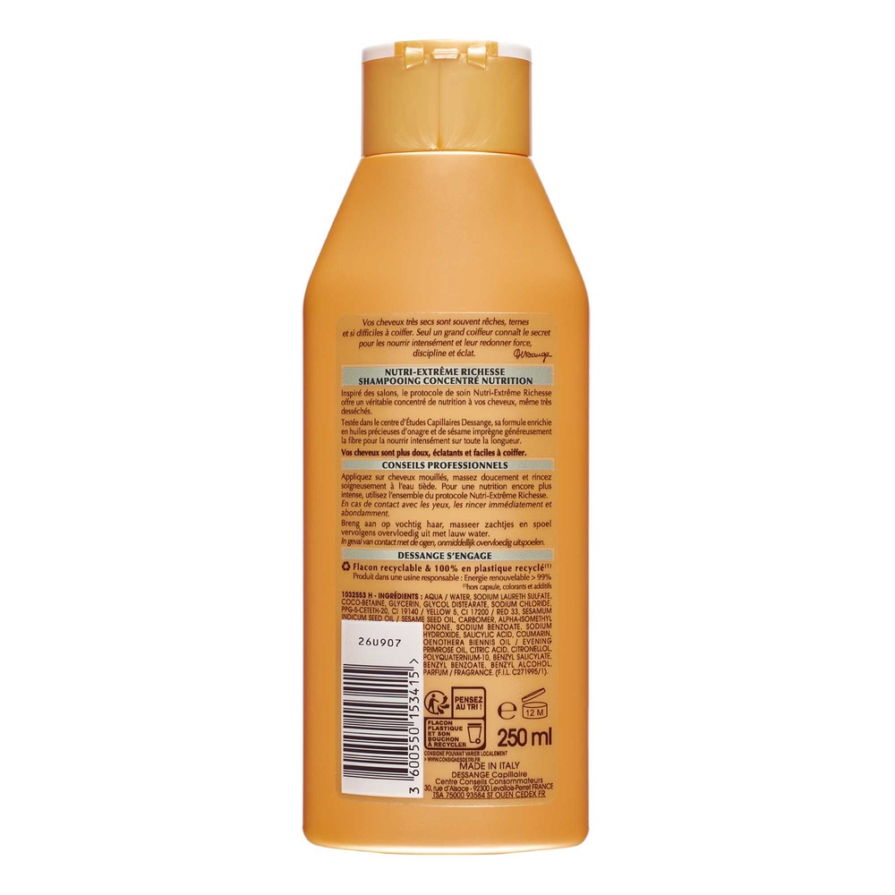 dessange Dessange Shampoing Nutri-Extrême Richesse Concentré nutrition 250ml Dessange Shampoing Nutri-Extrême Richesse Concentré nutrition