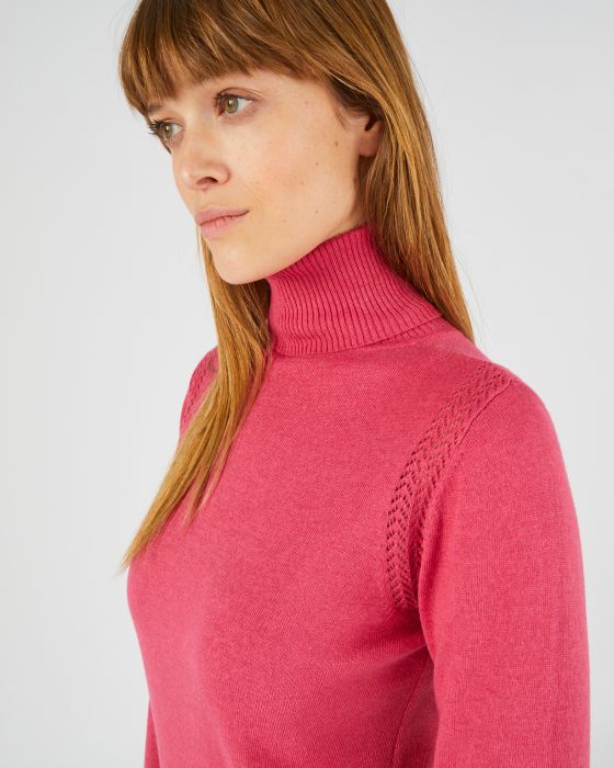 Pull col roulé maille fine