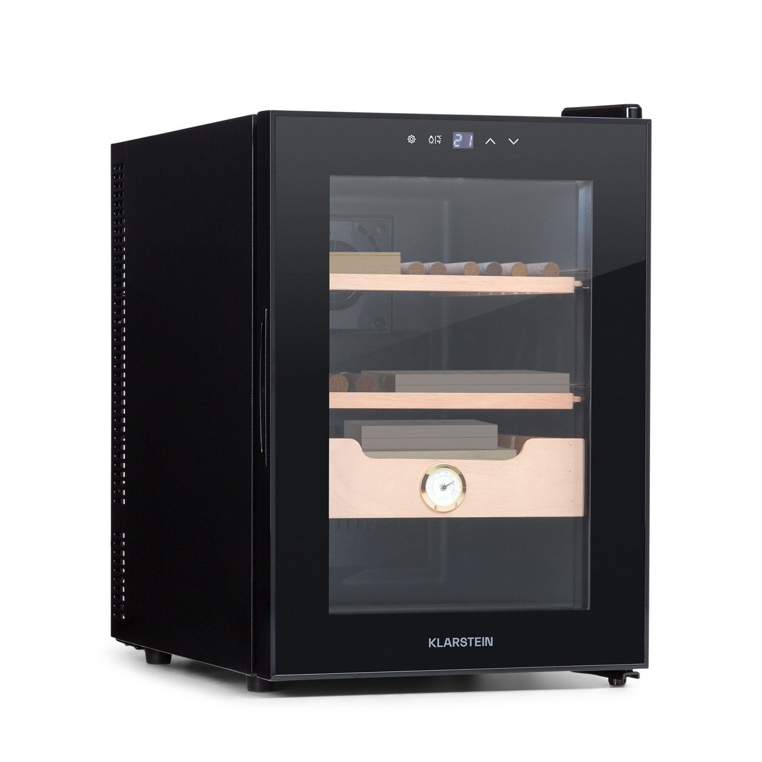 Klarstein Humidor HEA-Presidente40-Blk, Humidor Zigarre Humidor Befeuchter elektrisch Humidor Schrank