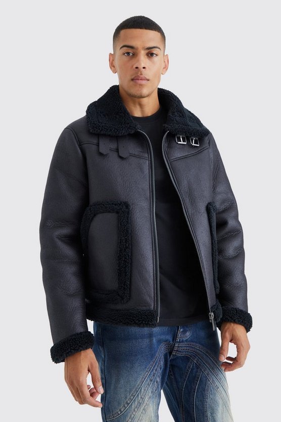 PU-Fliegerjacke mit Borg-Detail