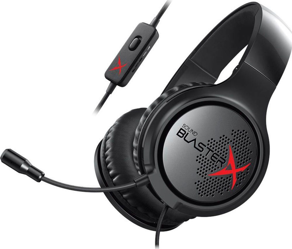 Creative Sound BlasterX H3 Gaming-Headset (Mikrofon abnehmbar, Rauschunterdrückung, für PC, PS4 und XBOX One)
